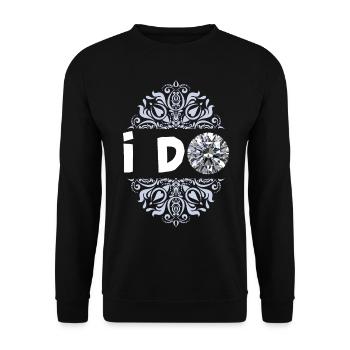 I Do, Wedding Diamond, Wedding, Team Bride - Unisex Sweatshirt - black - Front - Alina (178cm) & Michal (187cm)