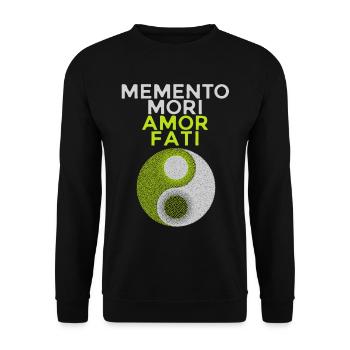 Dicton latin Memento-Mori, motivation - Sweat-shirt Unisexe - noir - Devant - Alina (178cm) & Michal (187cm)