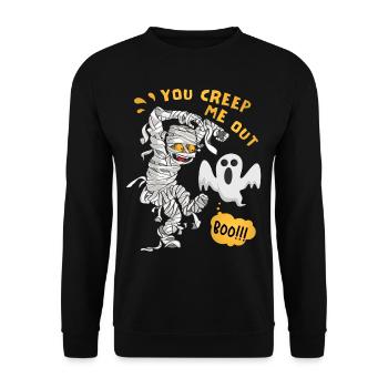 Momie Bande Dessinée, Momie D’Halloween, Dicton Fantôme - Sweat-shirt Unisexe - noir - Devant - Alina (178cm) & Michal (187cm)