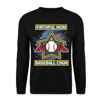 Baseball Mom, drôle de dicton, logo de baseball - Sweat-shirt Unisexe - noir - Devant - Alina (178cm) & Michal (187cm)