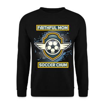 Soccer Mom, lustiger Spruch, Fußball-Mama - Unisex Pullover - Schwarz - Vorne - Alina (178cm) & Michal (187cm)