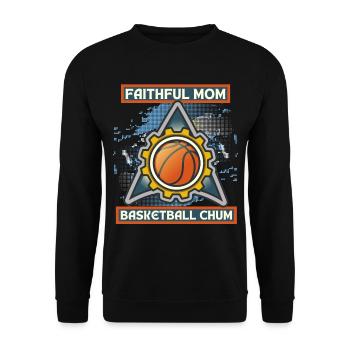 Basketball Mom, lustiger Spruch, Basketball-Mama - Unisex Pullover - Schwarz - Vorne - Alina (178cm) & Michal (187cm)