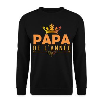 Fête des pères, Papa de l’année cadeau pour papa ! - Sweat-shirt Unisexe - noir - Devant - Alina (178cm) & Michal (187cm)
