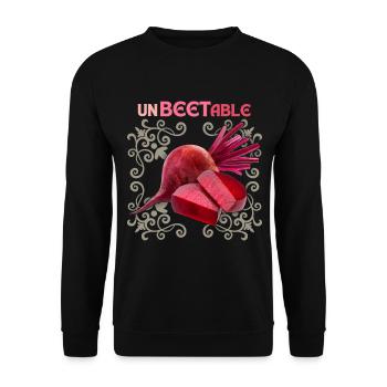 Beetroot, funny saying, Unbeetable - Unisex Sweatshirt - black - Front - Alina (178cm) & Michal (187cm)