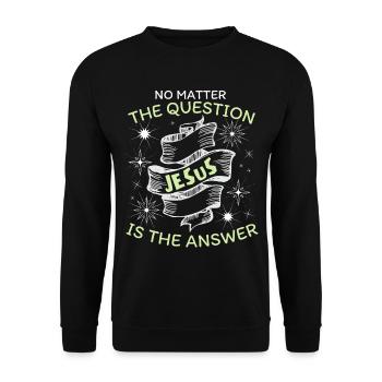 Jesus-Spruch, Jesus Christus, christlicher Glaube - Unisex Pullover - Schwarz - Vorne - Alina (178cm) & Michal (187cm)