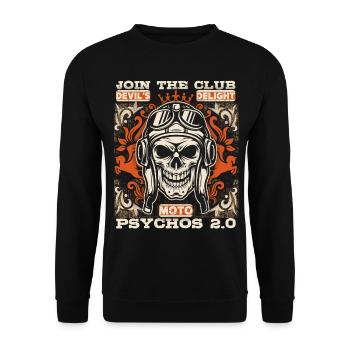 Laughing Skull Moto Motard Drôle de dicton - Sweat-shirt Unisexe - noir - Devant - Alina (178cm) & Michal (187cm)