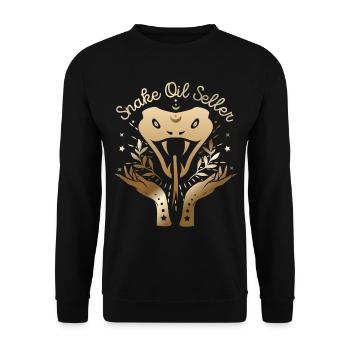 Snake, vendeur d’huile de serpent, disant - Sweat-shirt Unisexe - noir - Devant - Alina (178cm) & Michal (187cm)