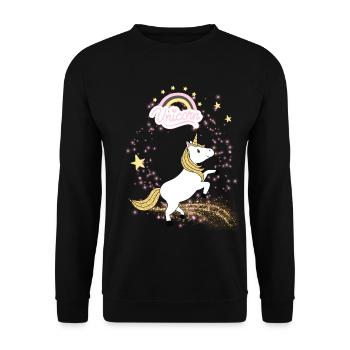 unicorn - Sweat-shirt Unisexe - noir - Devant - Alina (178cm) & Michal (187cm)