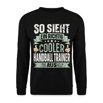 Handballtrainer Handball - Unisex Pullover - Schwarz - Vorne - Alina (178cm) & Michal (187cm)