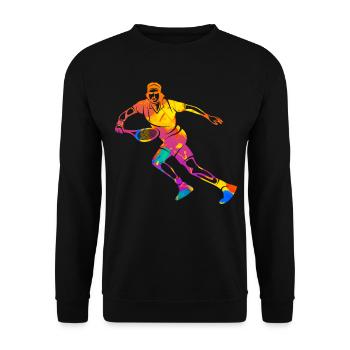 Tennis Joueur de tennis Court de tennis Silhouette - Sweat-shirt Unisexe - noir - Devant - Alina (178cm) & Michal (187cm)