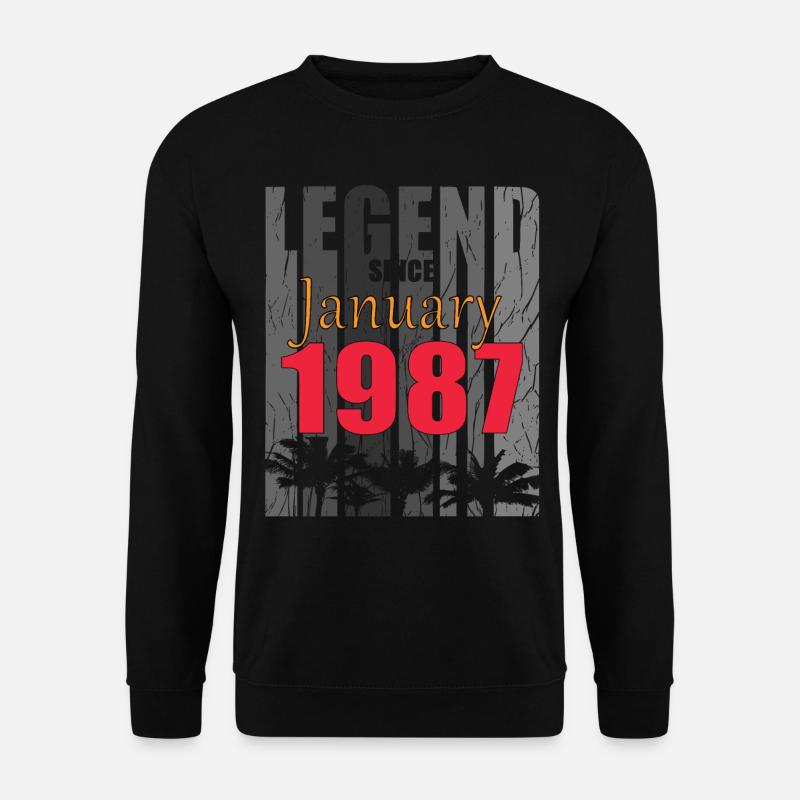 Januar 1987 Geburtstagsgruss retro design - Unisex Pullover - Schwarz