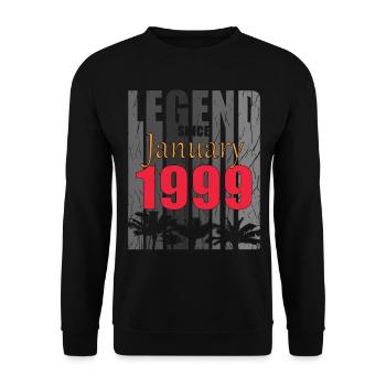 1999 Januar vintage geboren Geschenk - Unisex Pullover - Schwarz - Vorne - Alina (178cm) & Michal (187cm)