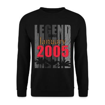 Year of construction 2006 January born gift idea - Unisex Pullover - Schwarz - Vorne - Alina (178cm) & Michal (187cm)