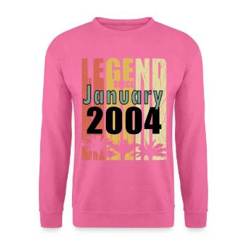 Baujahr 2004 Januar geboren Geschenkidee - Unisex Pullover - Pink - Vorne