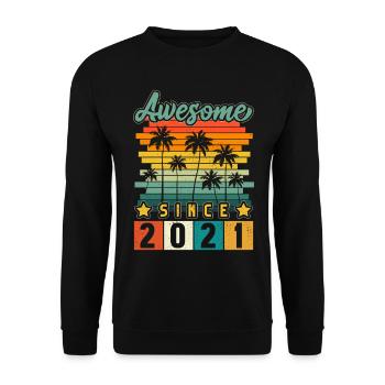 2021 Geboren Geburtstag Geburtsjahr Vintage - Unisex Pullover - Schwarz - Vorne - Alina (178cm) & Michal (187cm)