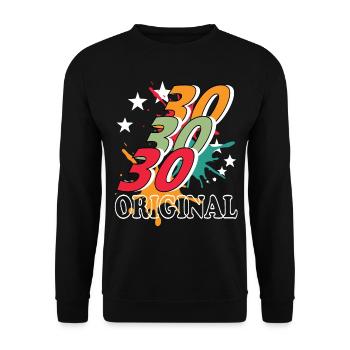 30 Jahre alt, Geburtsspruch - Unisex Pullover - Schwarz - Vorne - Alina (178cm) & Michal (187cm)