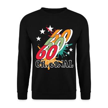 60 Jahre alt, Geburtsspruch - Unisex Pullover - Schwarz - Vorne - Alina (178cm) & Michal (187cm)