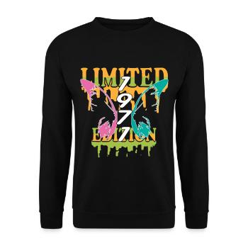 1971 Jahrgang vintage Geburtstag Spruch Idee - Unisex Pullover - Schwarz - Vorne - Alina (178cm) & Michal (187cm)