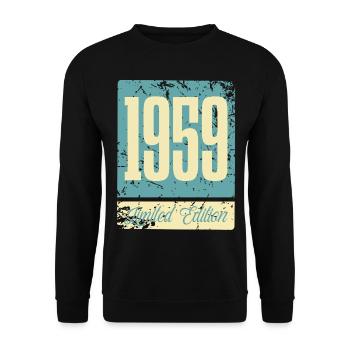 1959 Anniversaire de naissance Année de naissance - Sweat-shirt Unisexe - noir - Devant - Alina (178cm) & Michal (187cm)