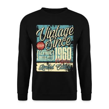 1960 Birthday vintage retro legend - Unisex Sweatshirt - black - Front - Alina (178cm) & Michal (187cm)