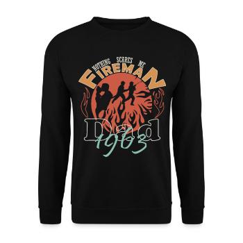 Feuerwehrmann Papa Feuerwehr 1963 - Unisex Pullover - Schwarz - Vorne - Alina (178cm) & Michal (187cm)