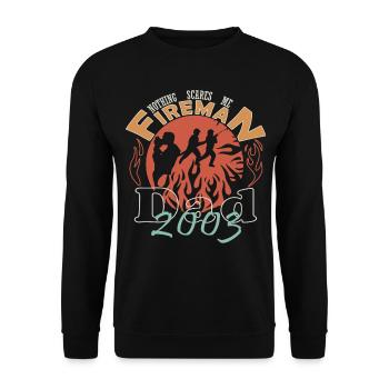 Feuerwehrmann Papa Feuerwehr 2003 - Unisex Pullover - Schwarz - Vorne - Alina (178cm) & Michal (187cm)
