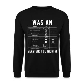 Elektroinstallateur Elektrotechnik Elektromeister - Unisex Pullover - Schwarz - Vorne - Alina (178cm) & Michal (187cm)