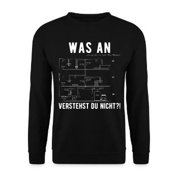 SHK Techniker Anlagenmechaniker Heizungsbauer - Unisex Pullover - Schwarz - Vorne - Alina (178cm) & Michal (187cm)