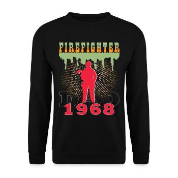 1968 Jahrgang feuerwehrmann Vater Geburtstag - Unisex Pullover - Schwarz - Vorne - Alina (178cm) & Michal (187cm)