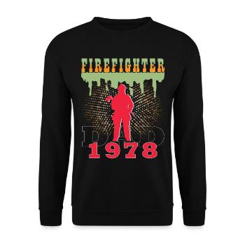 1978 Jahrgang feuerwehrmann Vater Geburtstag - Unisex Pullover - Schwarz - Vorne - Alina (178cm) & Michal (187cm)