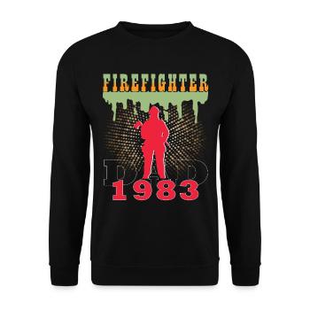 1983 Jahrgang feuerwehrmann Vater Geburtstag - Unisex Pullover - Schwarz - Vorne - Alina (178cm) & Michal (187cm)