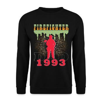 1993 Jahrgang feuerwehrmann Vater Geburtstag - Unisex Pullover - Schwarz - Vorne - Alina (178cm) & Michal (187cm)