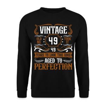 49th Birthday Vintage Retro - Unisex Sweatshirt - black - Front - Alina (178cm) & Michal (187cm)