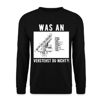 Dachdecker Dachdeckermeister Spengler Geschenk - Unisex Pullover - Schwarz - Vorne - Alina (178cm) & Michal (187cm)