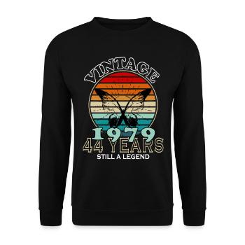 Fantastisch seit 1979 Geburtstag - Unisex Pullover - Schwarz - Vorne - Alina (178cm) & Michal (187cm)