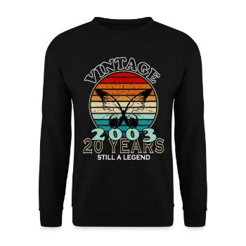 Jahrgang 20. Geburtstag 2003 Sportgeschenk - Unisex Pullover - Schwarz - Vorne - Alina (178cm) & Michal (187cm)