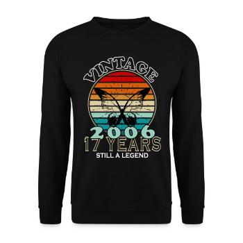 Jahrgang 17. Geburtstag 2006 Sportgeschenk - Unisex Pullover - Schwarz - Vorne - Alina (178cm) & Michal (187cm)