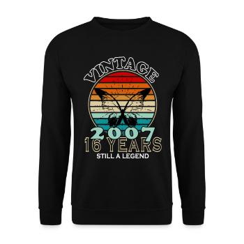 Jahrgang 16. Geburtstag 2007 Sportgeschenk - Unisex Pullover - Schwarz - Vorne - Alina (178cm) & Michal (187cm)