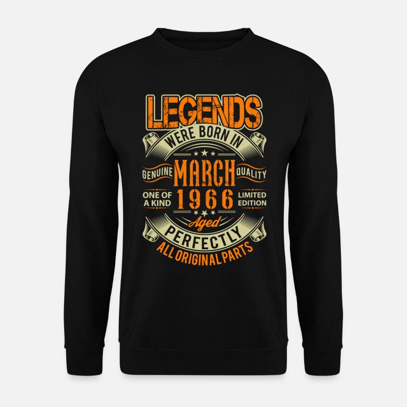 1966 March Birthday Legend - Unisex Sweatshirt - black