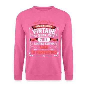 2017 Geburtsjahr Geboren Geburtstag Vintage - Unisex Pullover - Pink - Vorne