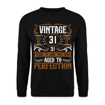 31st Birthday Vintage Retro - Unisex Sweatshirt - black - Front - Alina (178cm) & Michal (187cm)