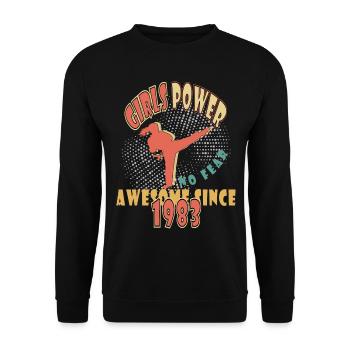 1983 Jahrgang Girls Power Geburtstag - Unisex Pullover - Schwarz - Vorne - Alina (178cm) & Michal (187cm)