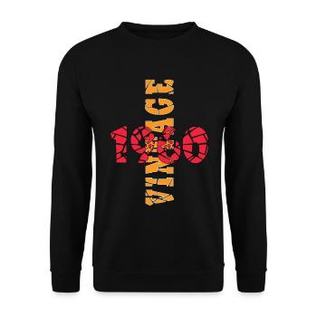 Hergestellt 1960, Geboren 1960 Geburtstag - Unisex Pullover - Schwarz - Vorne - Alina (178cm) & Michal (187cm)
