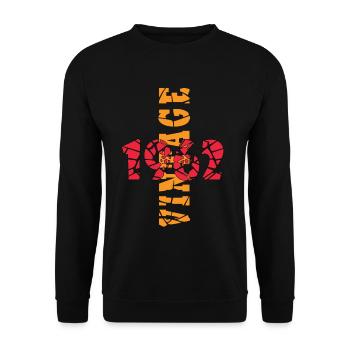 Hergestellt 1962, Geboren 1962 Geburtstag - Unisex Pullover - Schwarz - Vorne - Alina (178cm) & Michal (187cm)