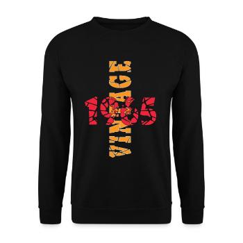 Hergestellt 1965, Geboren 1965 Geburtstag - Unisex Pullover - Schwarz - Vorne - Alina (178cm) & Michal (187cm)