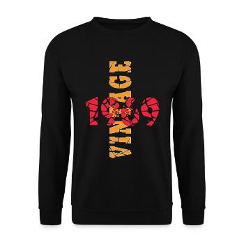 Hergestellt 1969, Geboren 1969 Geburtstag - Unisex Pullover - Schwarz - Vorne - Alina (178cm) & Michal (187cm)