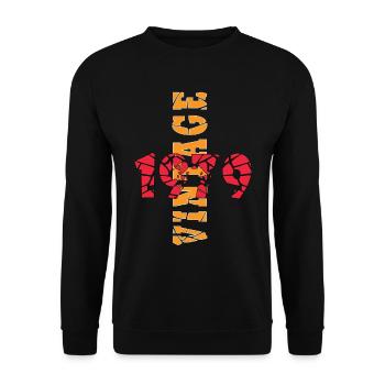 Fantastisch seit 1979 Geburtstag - Unisex Pullover - Schwarz - Vorne - Alina (178cm) & Michal (187cm)