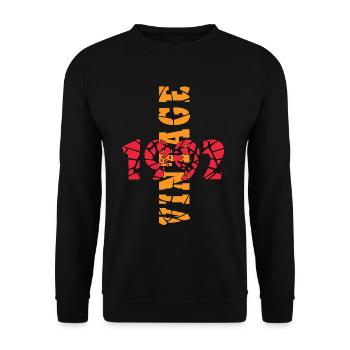 1992 Vintage Geburtstagsgeschenk - Unisex Pullover - Schwarz - Vorne - Alina (178cm) & Michal (187cm)