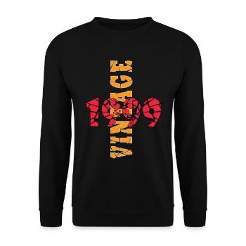 1999 Jahrgang Geburtstagsgeschenk - Unisex Pullover - Schwarz - Vorne - Alina (178cm) & Michal (187cm)