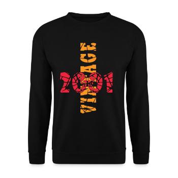 Jahrgang 22. Geburtstag 2001 Sportgeschenk - Unisex Pullover - Schwarz - Vorne - Alina (178cm) & Michal (187cm)